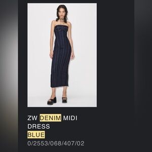 Zara denim midi dress
